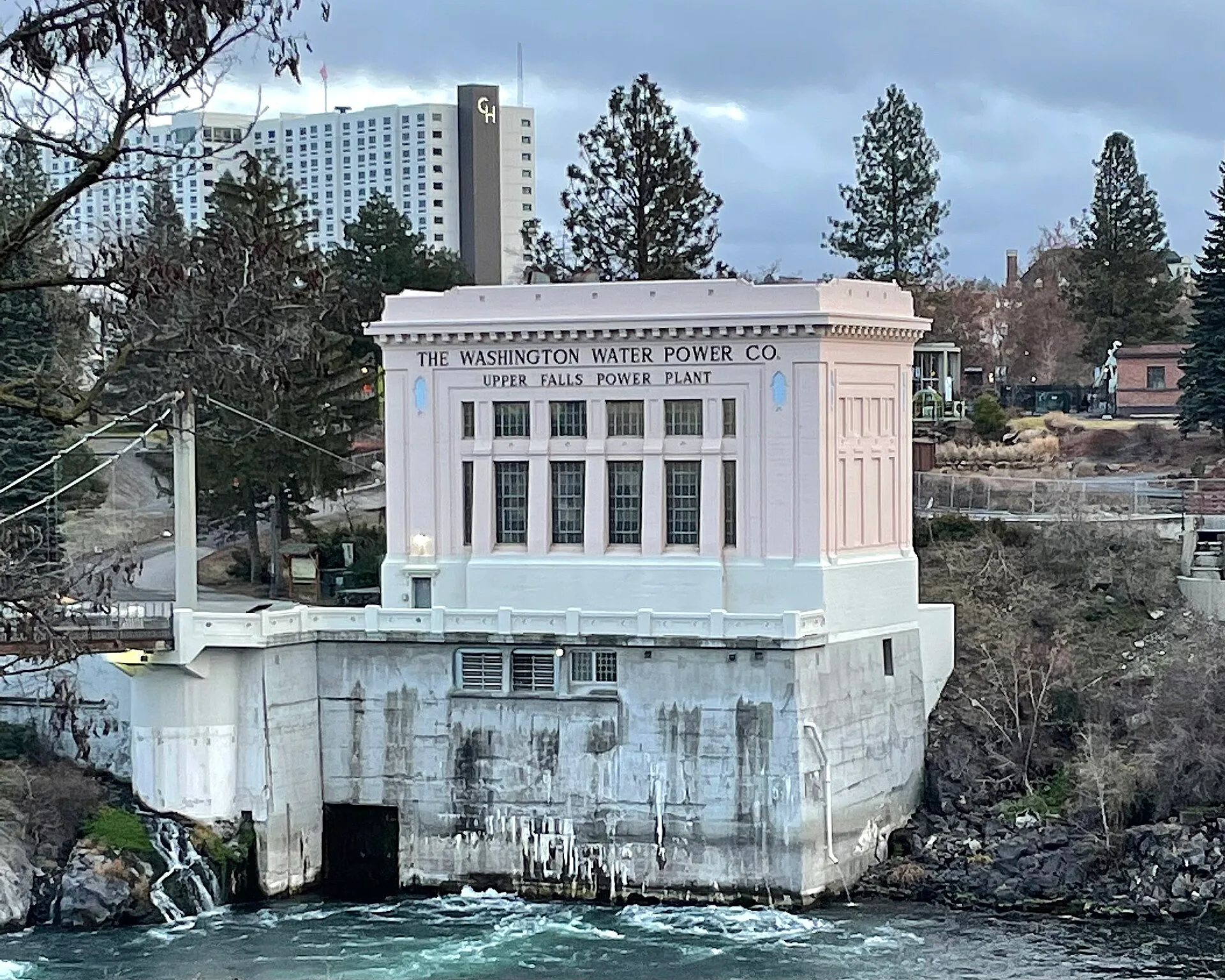 Upper Falls Power Plant beside the Spokane River